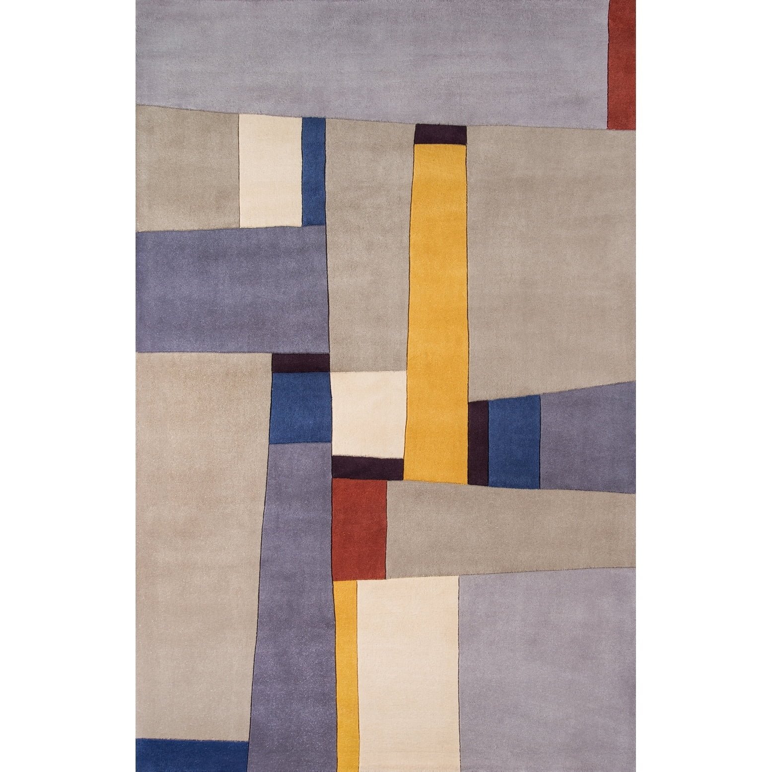 Momeni  New Wave Hand Tufted New Zealand Wool Contemporary Abstract Area Rug 3' 6" x 5' 6" Latex Free 4' x 6' Indoor,Handmade Rectangle