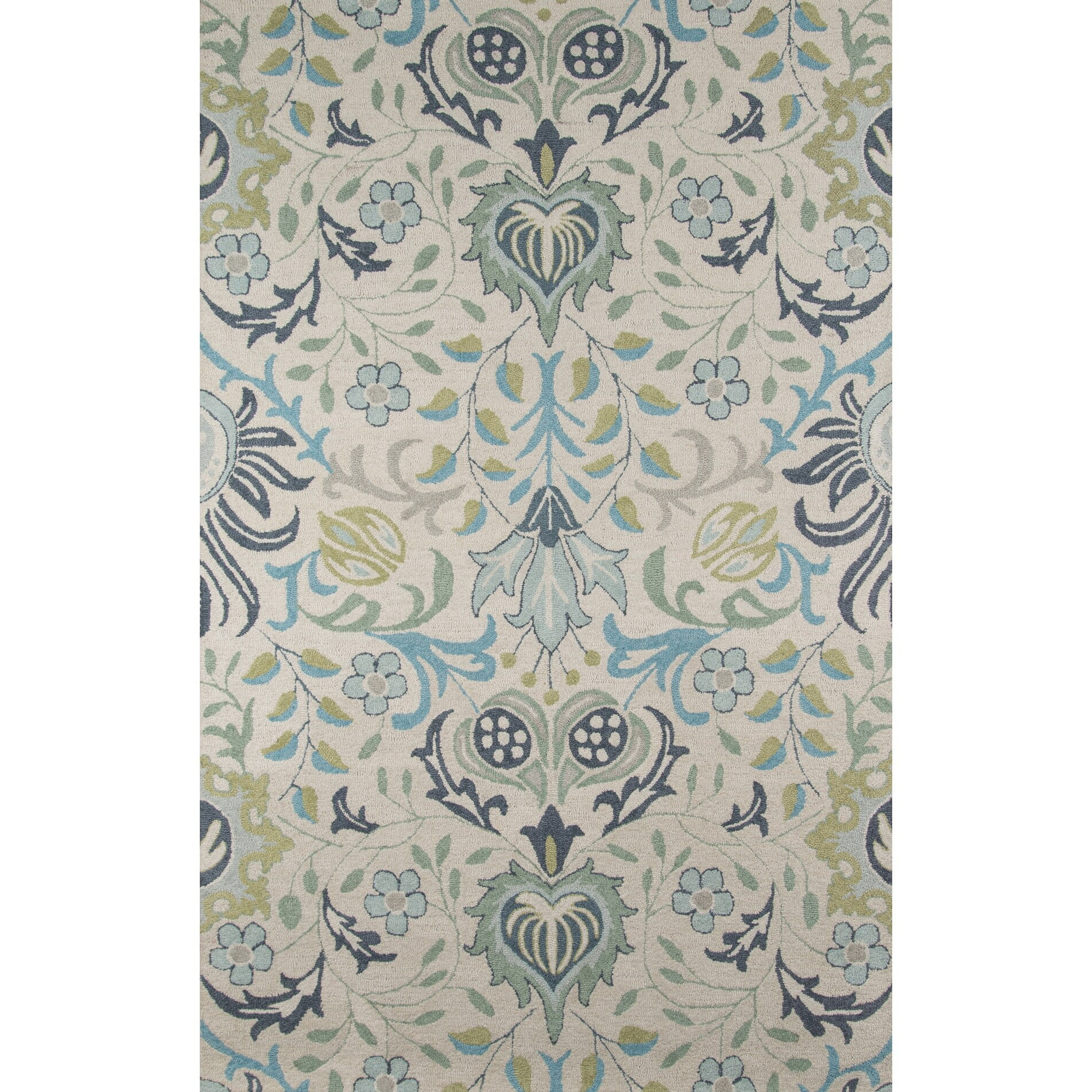 Momeni  Newport Hand Tufted Wool Floral Area Rug Blue 9' x 12' Contains Latex 9' x 12' Indoor,Handmade Living Room,Bedroom,Dining Room