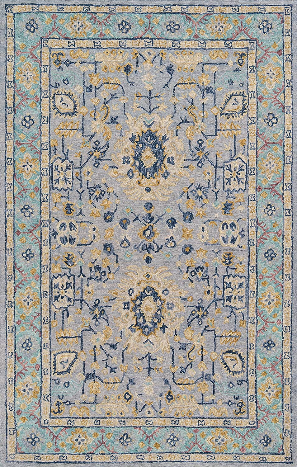 Momeni Traditional Rectangle Area Rug, Blue, 3'6" X 5'6"