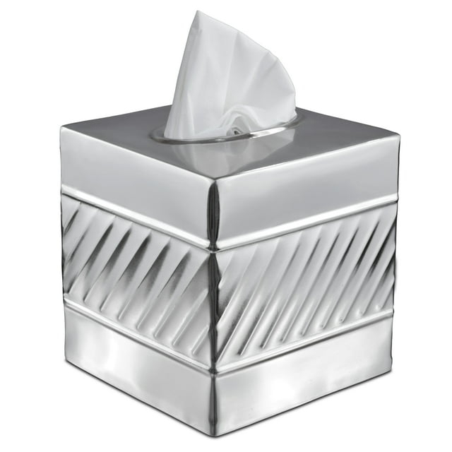 Wave Embossed Metal Tissue Box Cover
