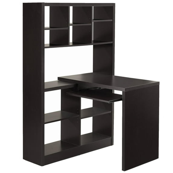 Monarch Specialties Computer Desk, Bookcase, Corner, L Shape, Work, Laptop, Brown Laminate