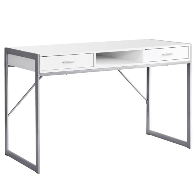 Ergode COMPUTER DESK - 48"L / WHITE / SILVER METAL