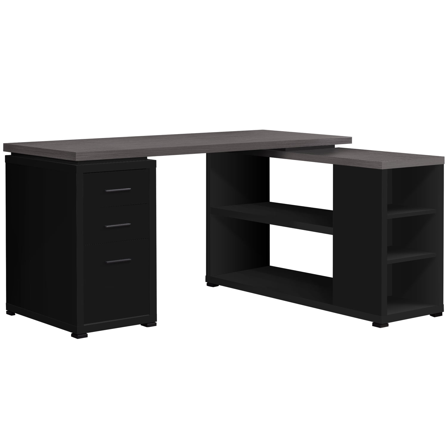 Monarch Specialties Computer Desk L-Shaped, Corner 3 Drawers, 2 Open Shelves, 3 Cubbies, 60"L X 47"W