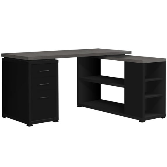Monarch Specialties Computer Desk L-Shaped, Corner 3 Drawers, 2 Open Shelves, 3 Cubbies, 60"L X 47"W