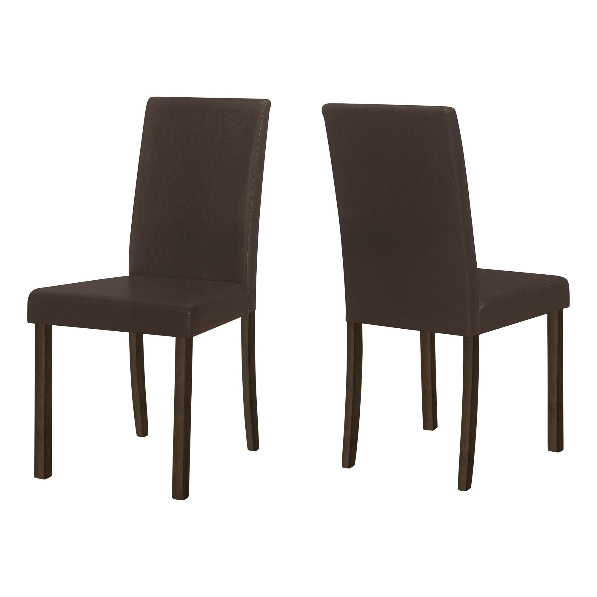 Monarch Specialties Dining Chair, Set Of 2, Side, Kitchen, Dining Room, Brown PU, 35.75" H, Indoor