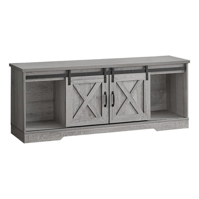 60 in. Grey with 2 Sliding Doors TV Stand