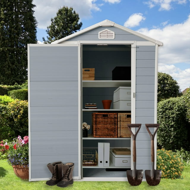 Mondawe 6'x4' Outdoor Storage Shed, Heavy Duty Tool Storage Sheds for Backyard Patio Lawn - Ideal for Bicycles, Garden Tools, and Lawn Equipment, Easy-to-Assemble, Grey