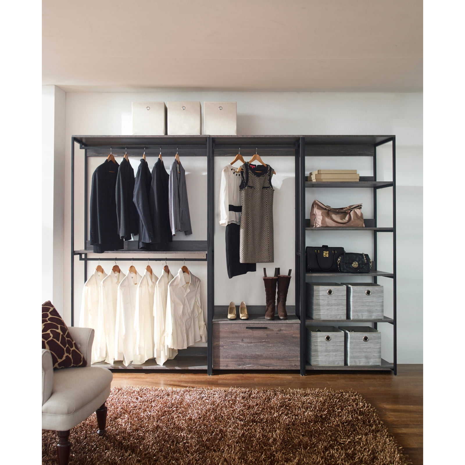 Monica Wood Walk-in Closet System 00063