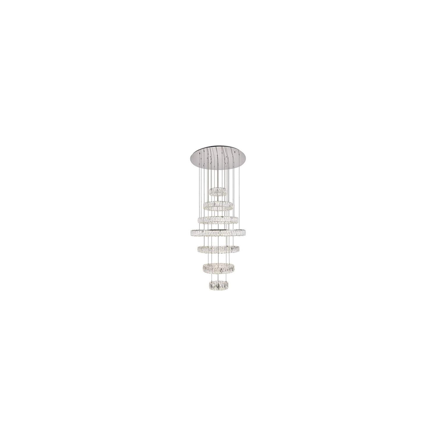 Monroe Integrated LED chip light Chrome Chandelier Clear Royal Cut Crystal