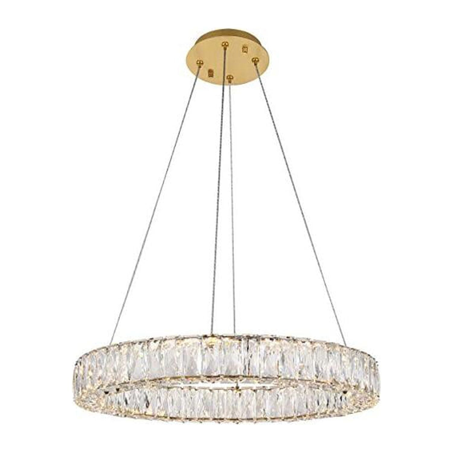 Monroe Integrated LED chip light gold Chandelier Clear Royal Cut Crystal