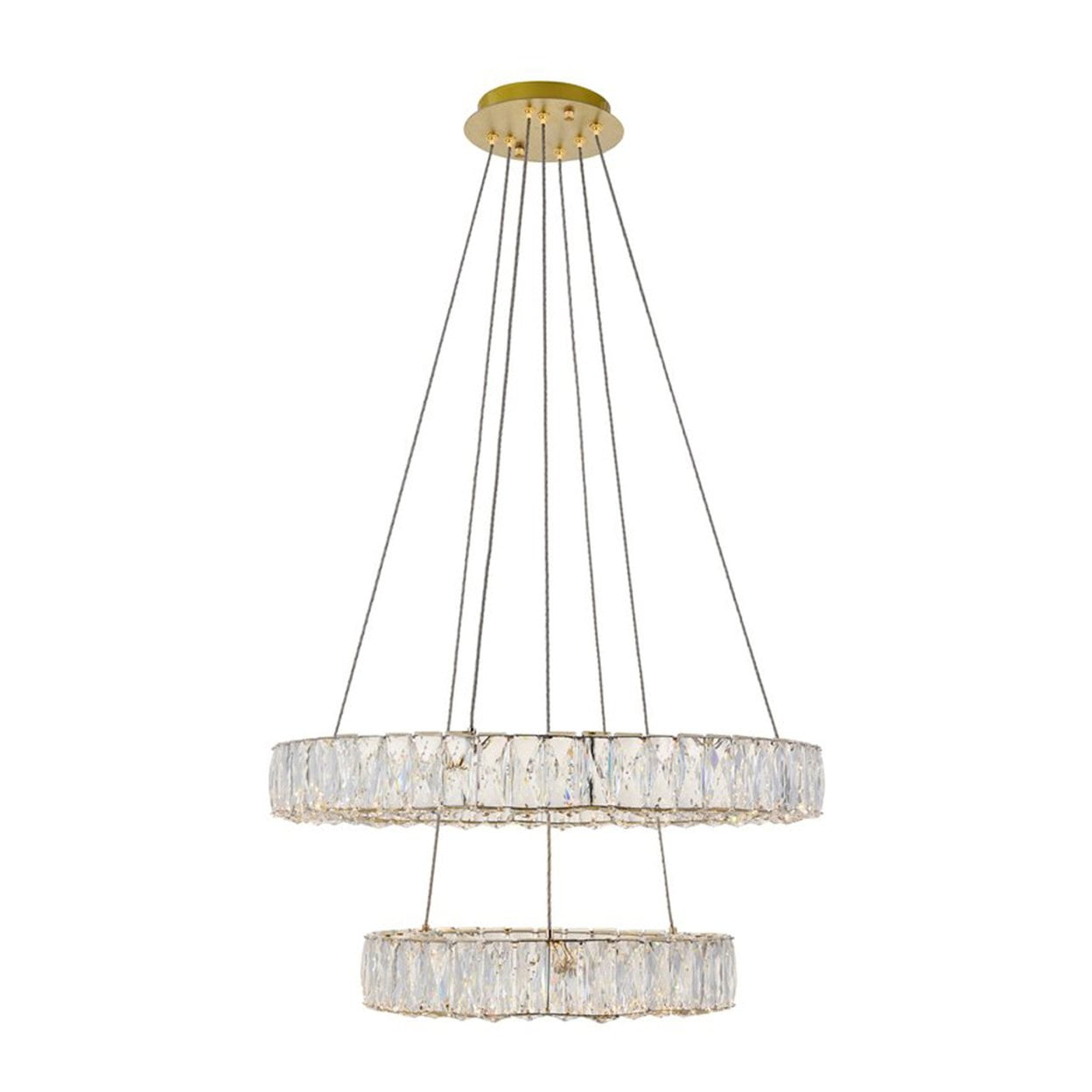 Monroe Integrated LED chip light gold Chandelier Clear Royal Cut Crystal