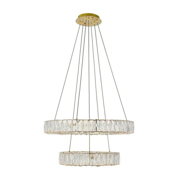 Monroe Integrated LED chip light gold Chandelier Clear Royal Cut Crystal