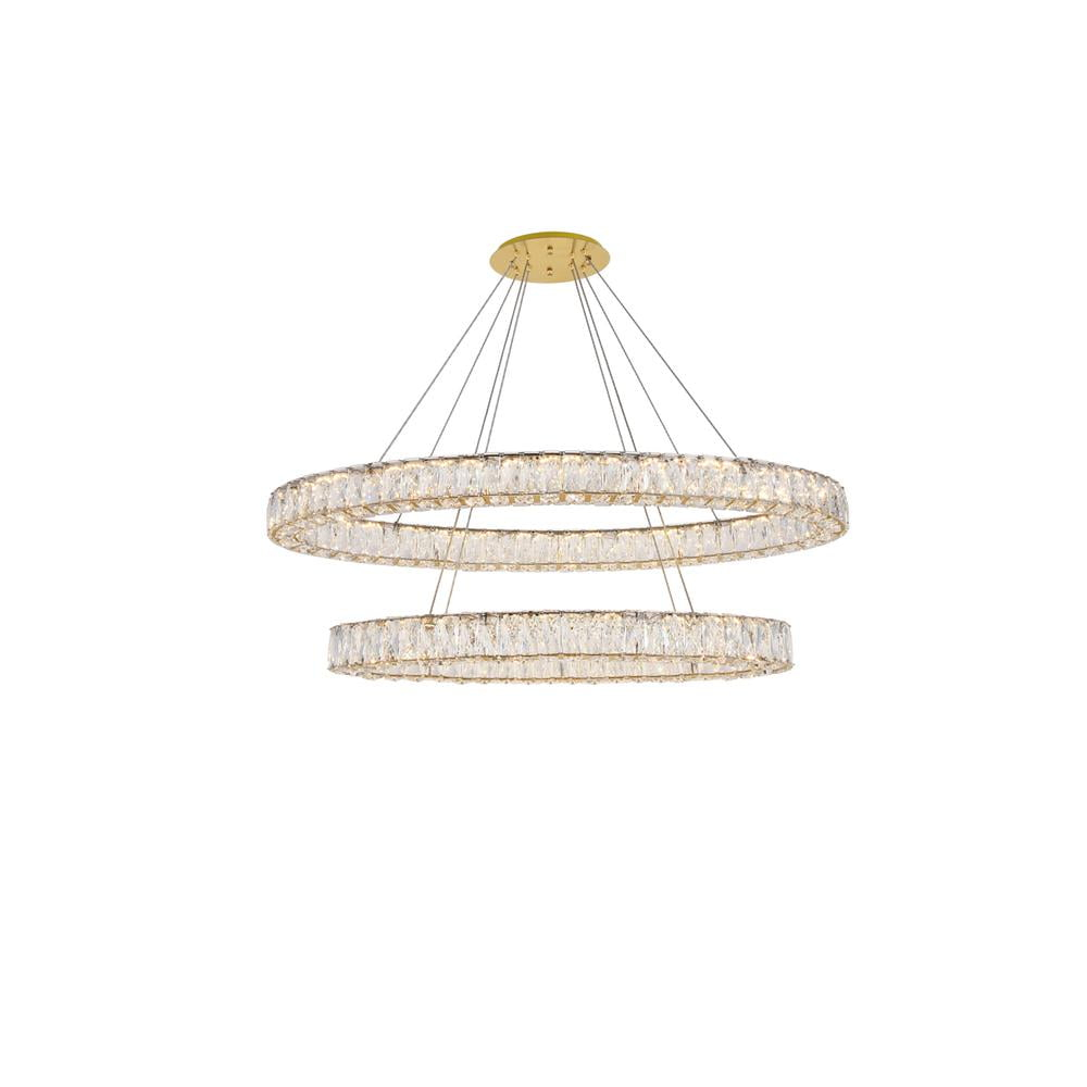 MONROE Pendant Light Transitional Gold Crystal Clear Black Stainless Steel