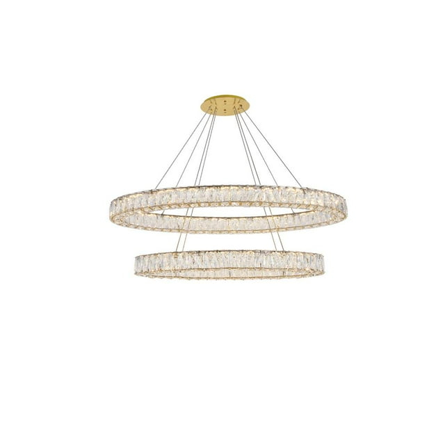 MONROE Pendant Light Transitional Gold Crystal Clear Black Stainless Steel
