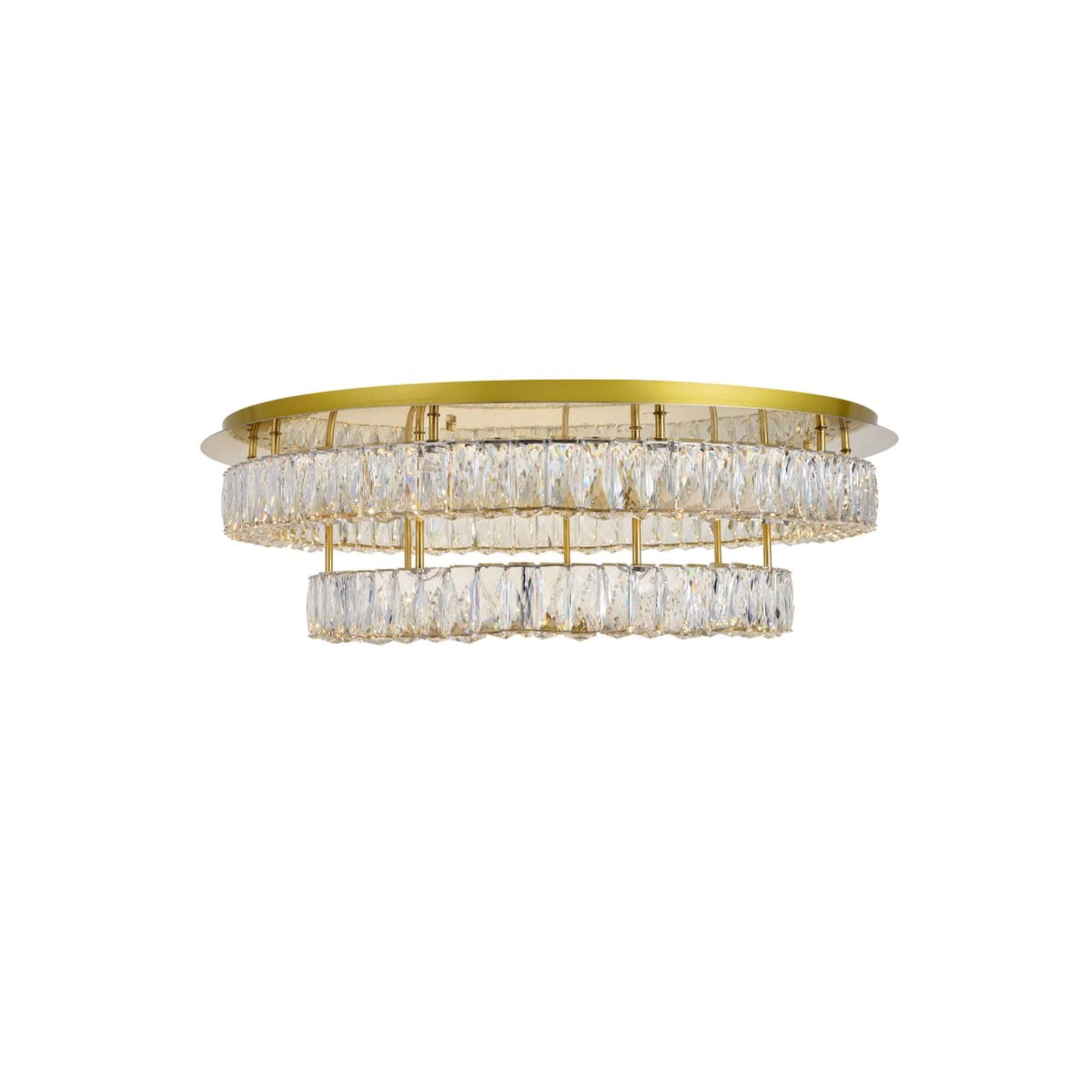 Monroe LED light Gold Flush Mount Clear Royal Cut Crystal