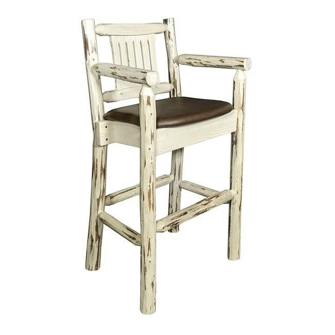 Montana Collection Captains Barstool, Ready to Finish with Upholstered Seat - Saddle Pattern