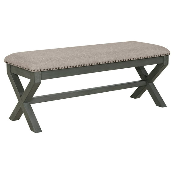Monte Carlo Bench with Antique Gray Base in Gray Fabric
