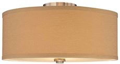 Monument Flush Mount Ceiling Fixture, Brushed Nickel, 16-1/4 In., Uses (2) 100-Watt Medium Base Lamps*