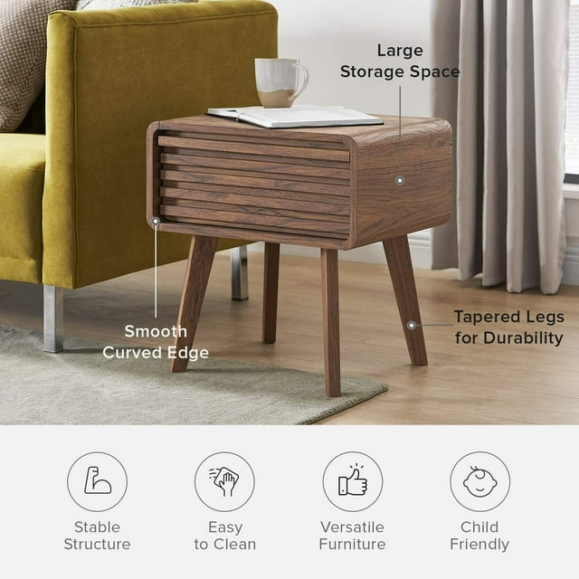 Mopio  Ensley Night Stand, Side Table, End Table, Mid Century Modern Nightstand, Bedside Tables, Small Nightstand with Drawers