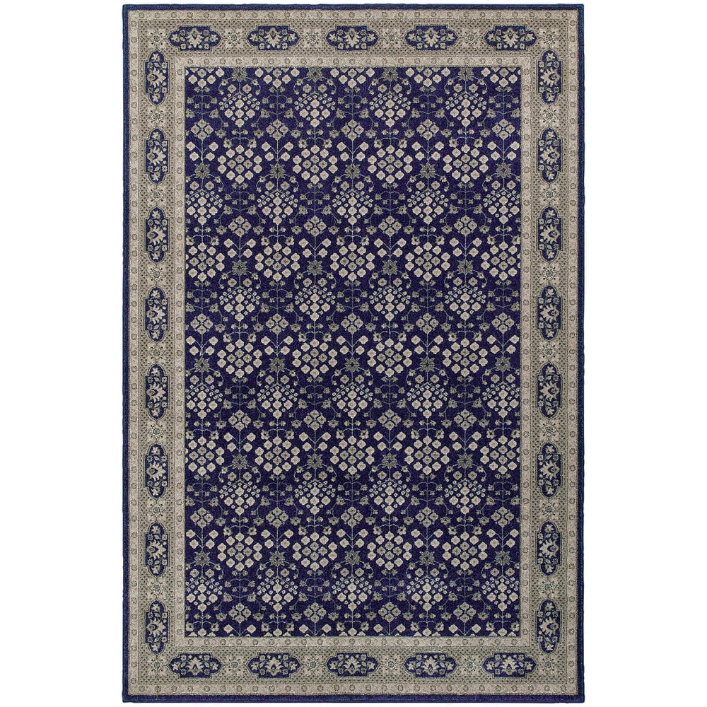 Moretti Vert Area Rug 119B3 Navy Dots Circles 12' x 15' Rectangle