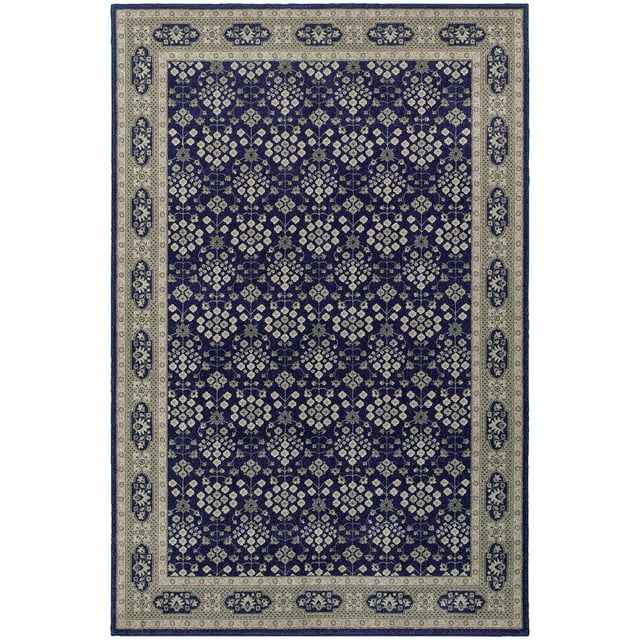 Moretti Vert Area Rug 119B3 Navy Dots Circles 12' x 15' Rectangle