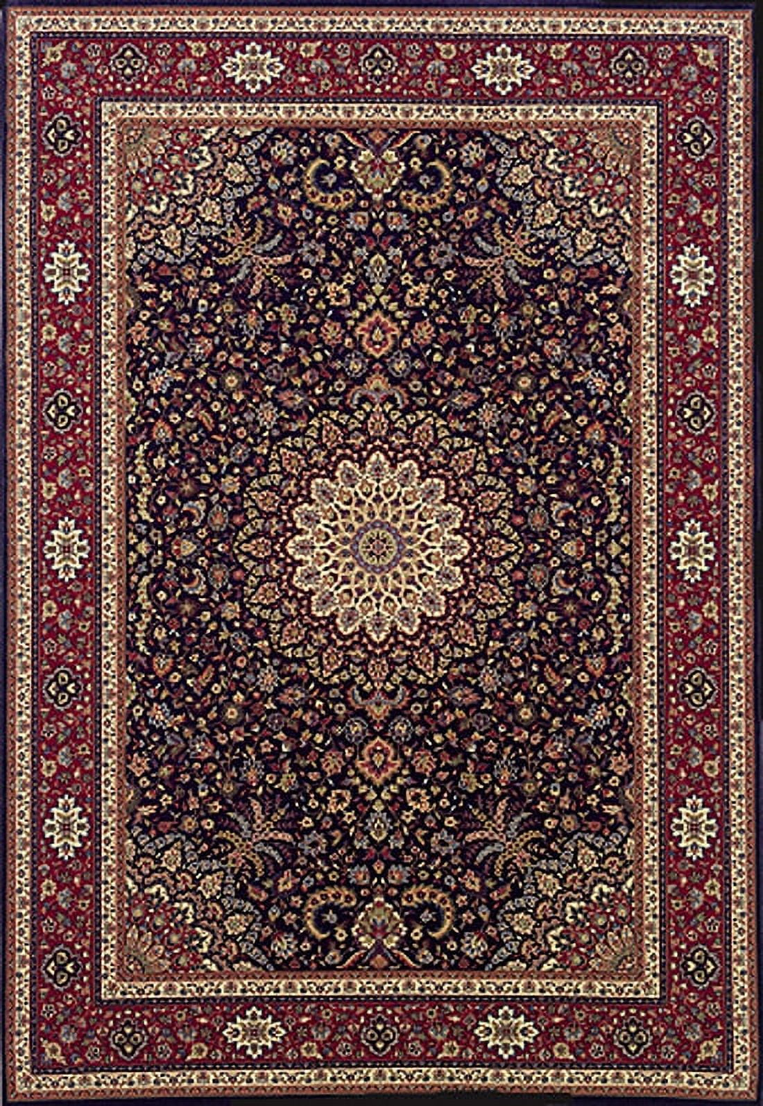 Moretti Wesley Area Rugs - 095B3 Medallion Flowers Leaves Border Rug - 6' x 6' Round