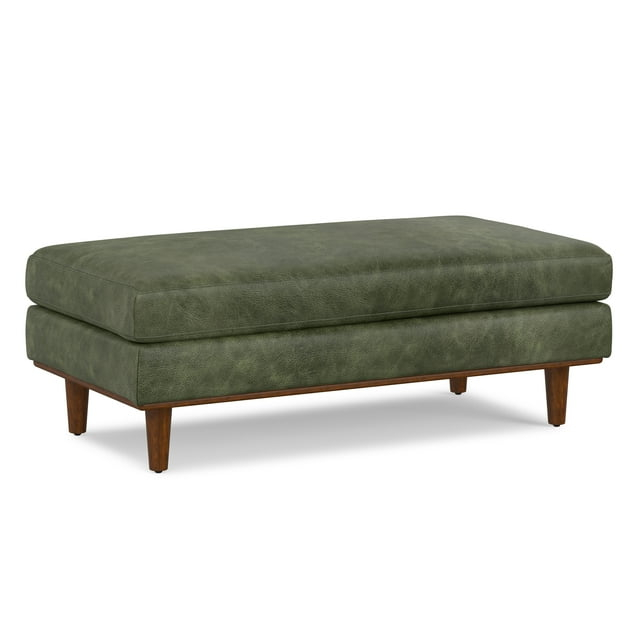 Morrison 49 inch Wide Mid-Century Modern Table Ottoman in Moss Green Genuine Leather