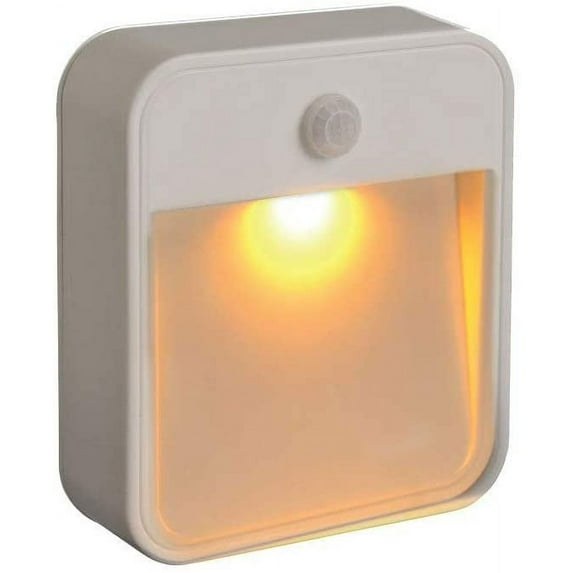 Battery-Operated, Motion-Sensing, Stick-On, Perfect for Sleep, White Amber LED Nightlight