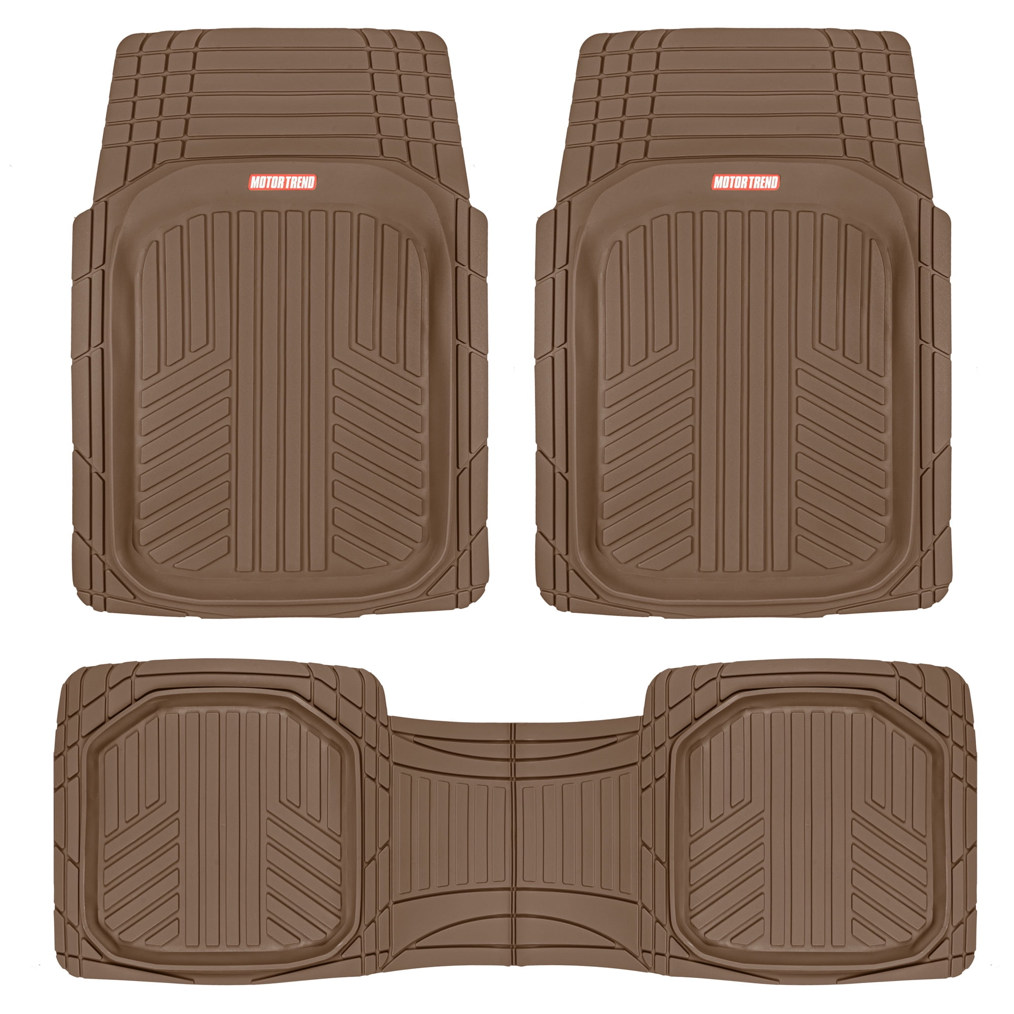 Motor Trend Deep Dish Rubber Floor Mats for Car SUV TRUCK Van, All-Climate All Weather Performance Plus Heavy Duty Liners Odorless