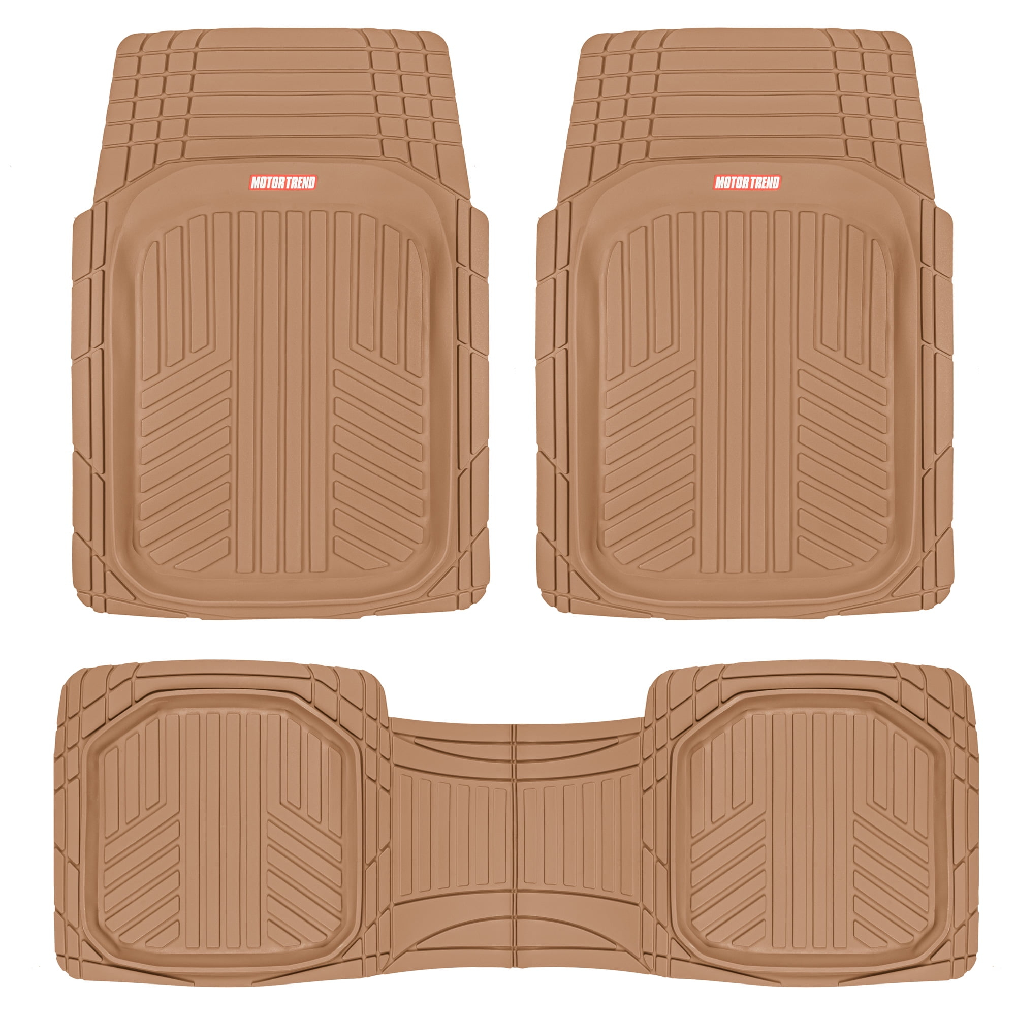 Motor Trend Deep Dish Rubber Floor Mats for Car SUV TRUCK Van, All-Climate All Weather Performance Plus Heavy Duty Liners Odorless