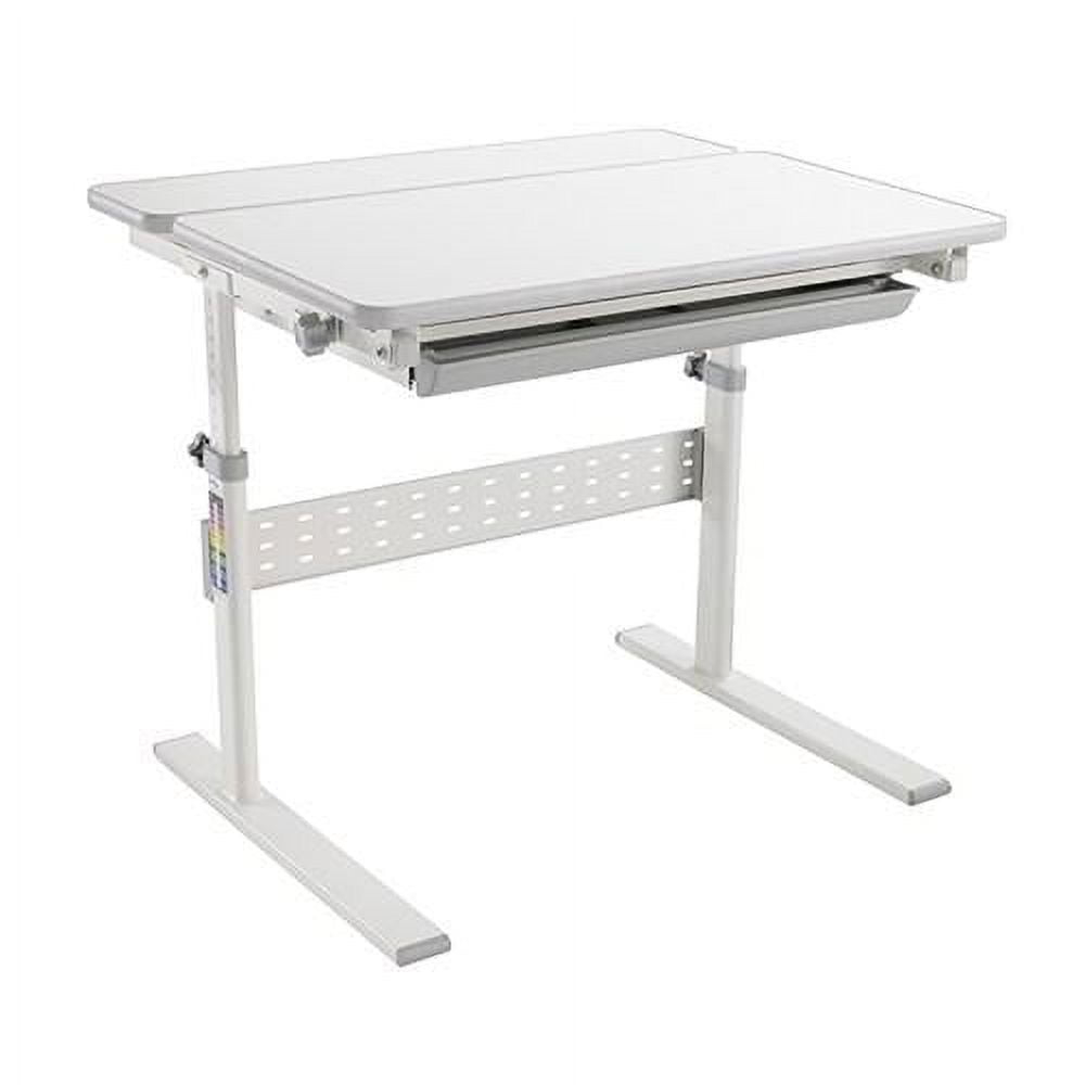 Mount-It! Kids Height Adjustable Desk | Plastic Finish | Grey