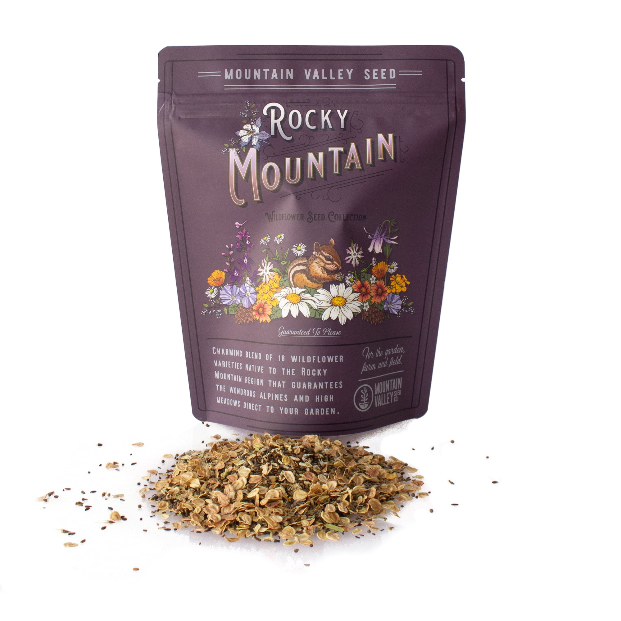 Mountain Valley Seed Company Rocky Mountain Wildflower Mix, 80,000 Flower Seeds, 18 Assorted
