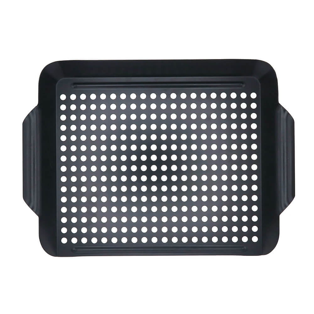 Mr. Bar-B-Q Premium Heavy Duty Non-Stick Grill Topper | Rust Resistant Grill Pan with Handles | Easy to Use Grilling Accessories | Great for Seafood & Vegitables, Medium