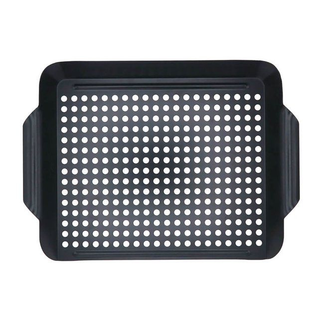 Mr. Bar-B-Q Premium Heavy Duty Non-Stick Grill Topper | Rust Resistant Grill Pan with Handles | Easy to Use Grilling Accessories | Great for Seafood & Vegitables, Medium