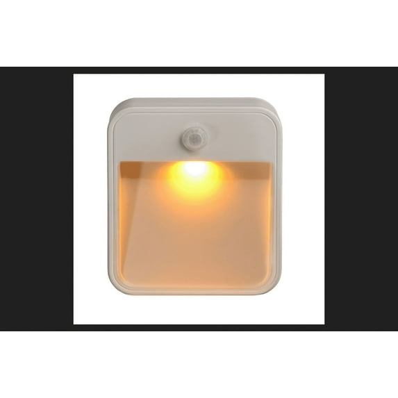 Battery-Operated, Motion-Sensing, Stick-On, Perfect for Sleep, White Amber LED Nightlight