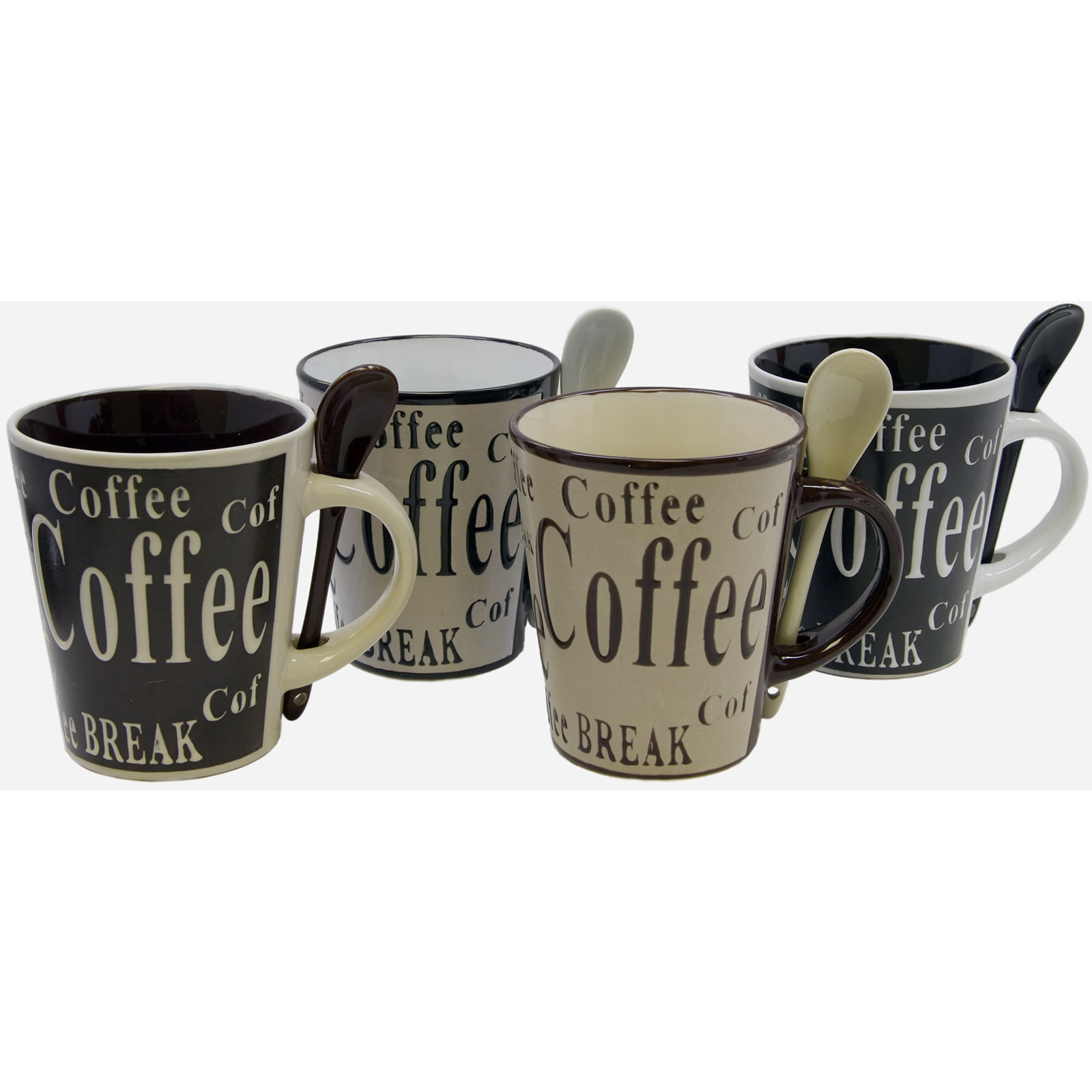 Mr. Coffee Bareggio 8 Piece Coffee with Spoon Set , 4 Designs