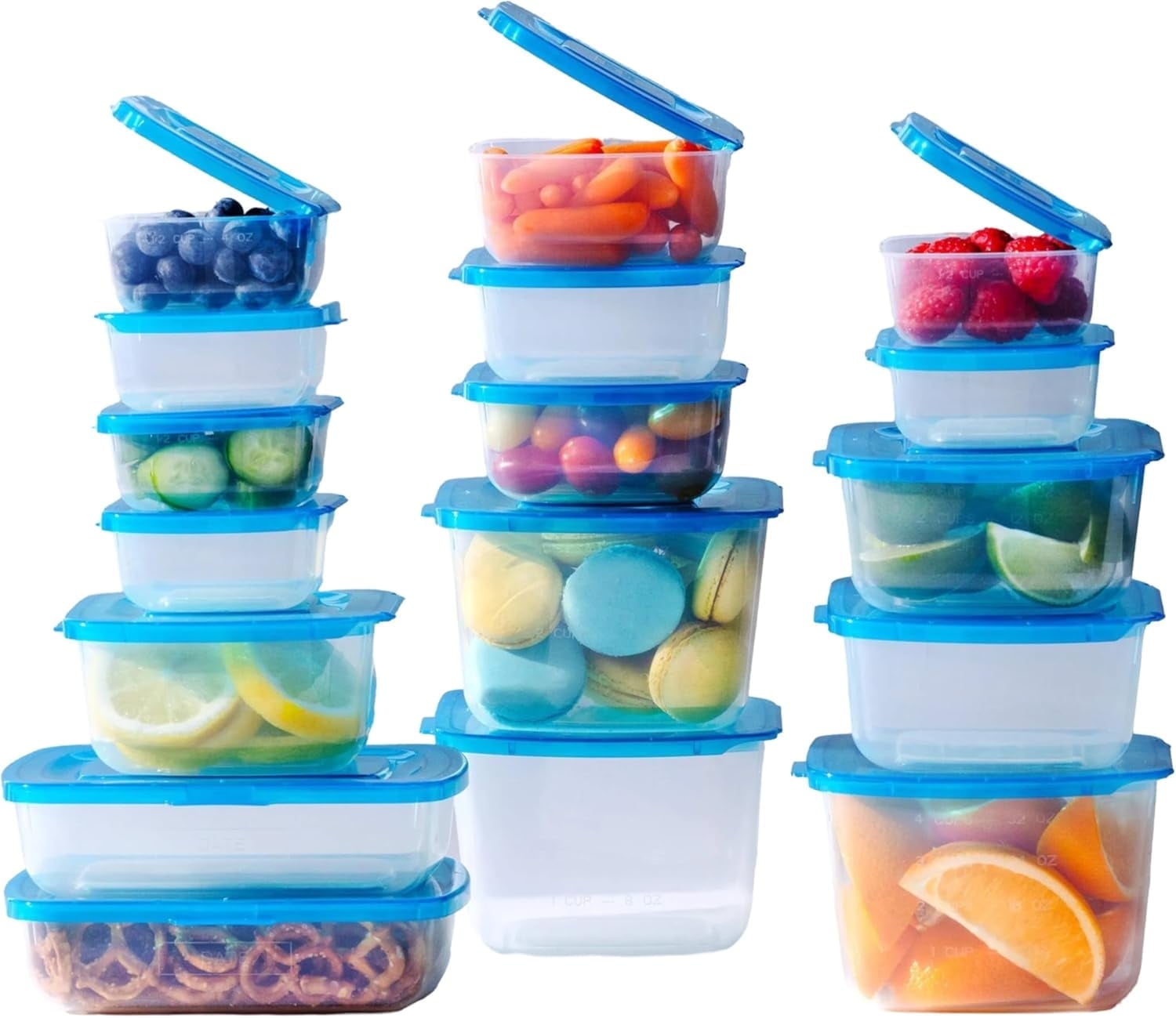 Mr Lid Containers with Attached Lid - 17 Pack - Meal Prep, Food Storage, Durable Containers.