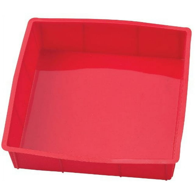 Harold Import Company Silicone 9 x 9 In. Square Cake Pan, Red