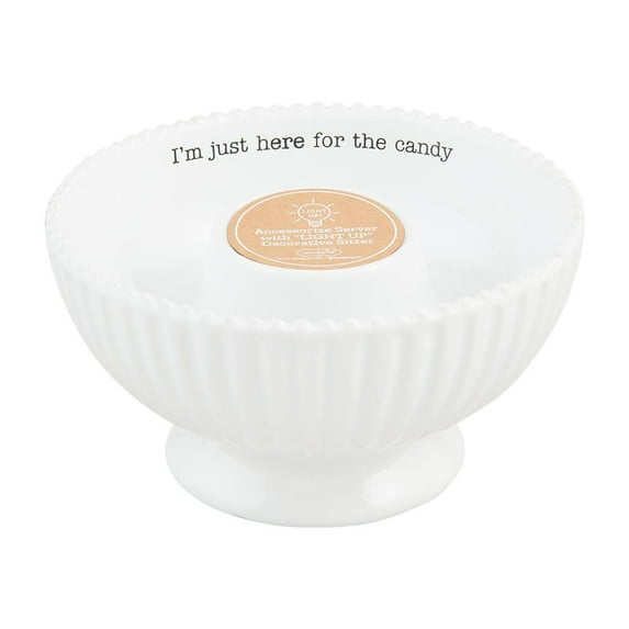Mud Pie Circa Candy Bowl, 3 1/2" x 6 3/4" dia, WHITE