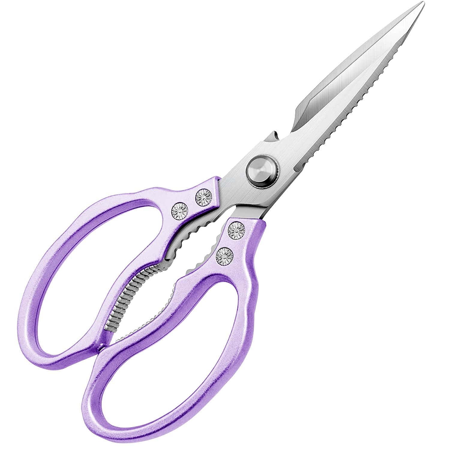 charext Kitchen Scissors, Sharp Kitchen Shears Dishwasher Safe Heavy Duty,Purple Kitchen Accessories Cooking Shears for Kitchen Meat Chicken Fish Poultry Herb Bread (Purple)