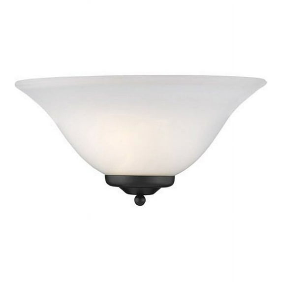 Golden Lighting Sloane 1-Light Wall Sconce in Matte Black with Opal Glass