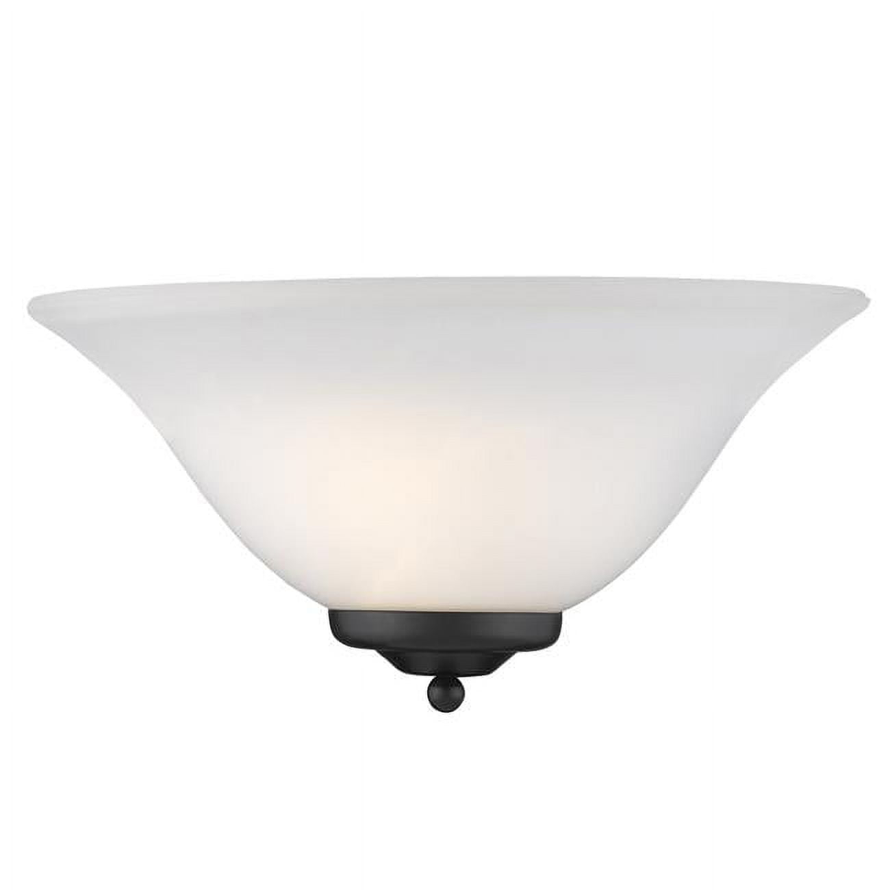 Golden Lighting Sloane 1-Light Wall Sconce in Matte Black with Opal Glass