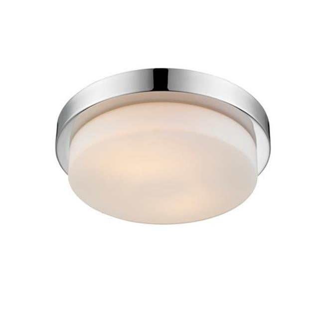 Golden Lighting Multi-Family 2-Light Flush Mount in Chrome with Opal Glass