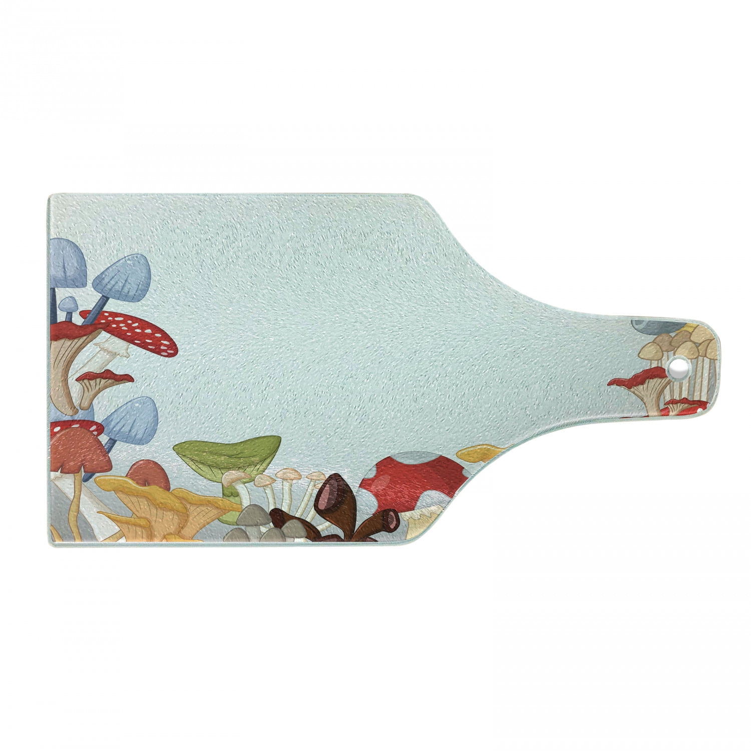 Ambesonne Ambesonne Forest Tempered Glass Cutting Board Wild Mushrooms Cartoon Multicolor
