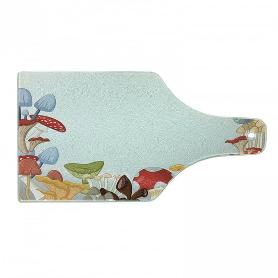 Ambesonne Ambesonne Forest Tempered Glass Cutting Board Wild Mushrooms Cartoon Multicolor