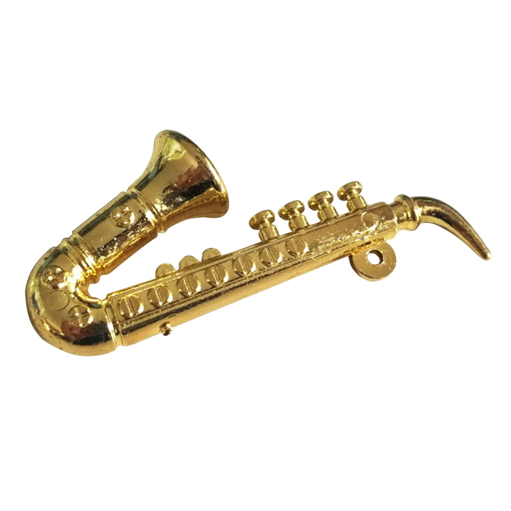 Musical Instrument Decor Mini Instrument Toy for Home Kid Bedroom (Golden, Saxophone Pattern)