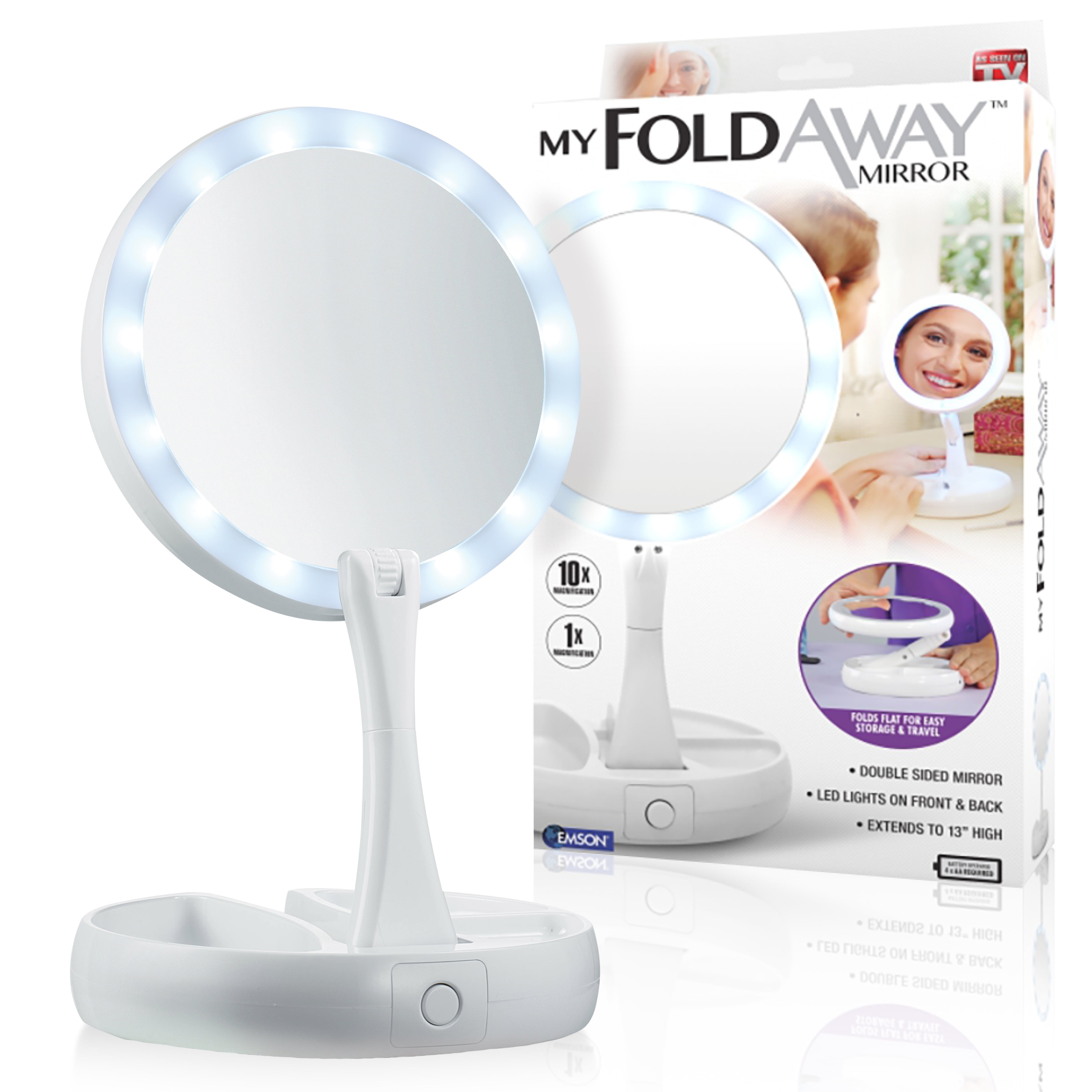 My Fold-Away Mirror The Lighted Double Sided Vanity Makeup Mirror, As Seen on TV!