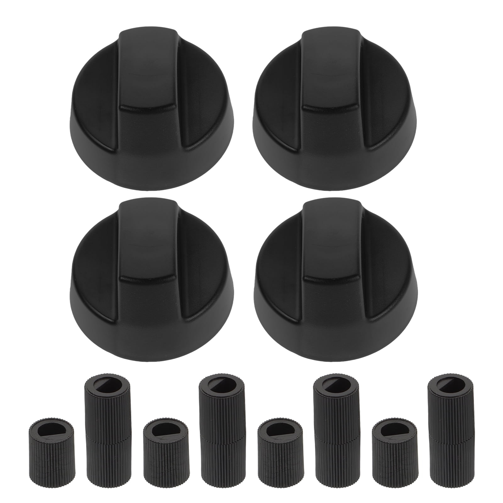 Myenne 4 Pack Oven Control Switch Knobs With 12 Adapters Universal Stove Knobs Replacements Burner Range Knobs For Oven Stove Range Black