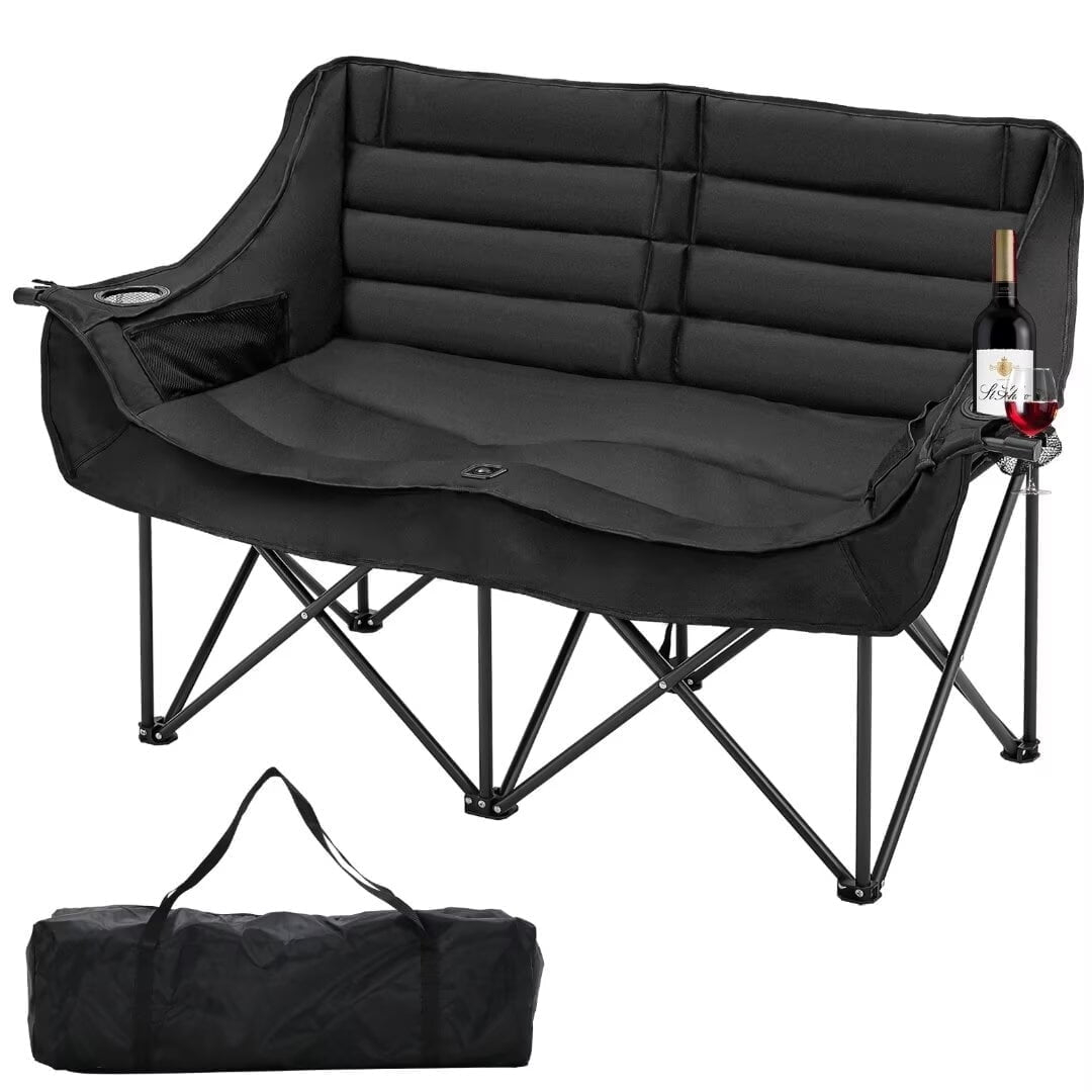NAIZEA Double Camping Chair - Oversized Loveseat,Camping Chairs for Adults Heavy Duty,Camping Couch,Folding Chair Patio-Supports up to 600 LBS