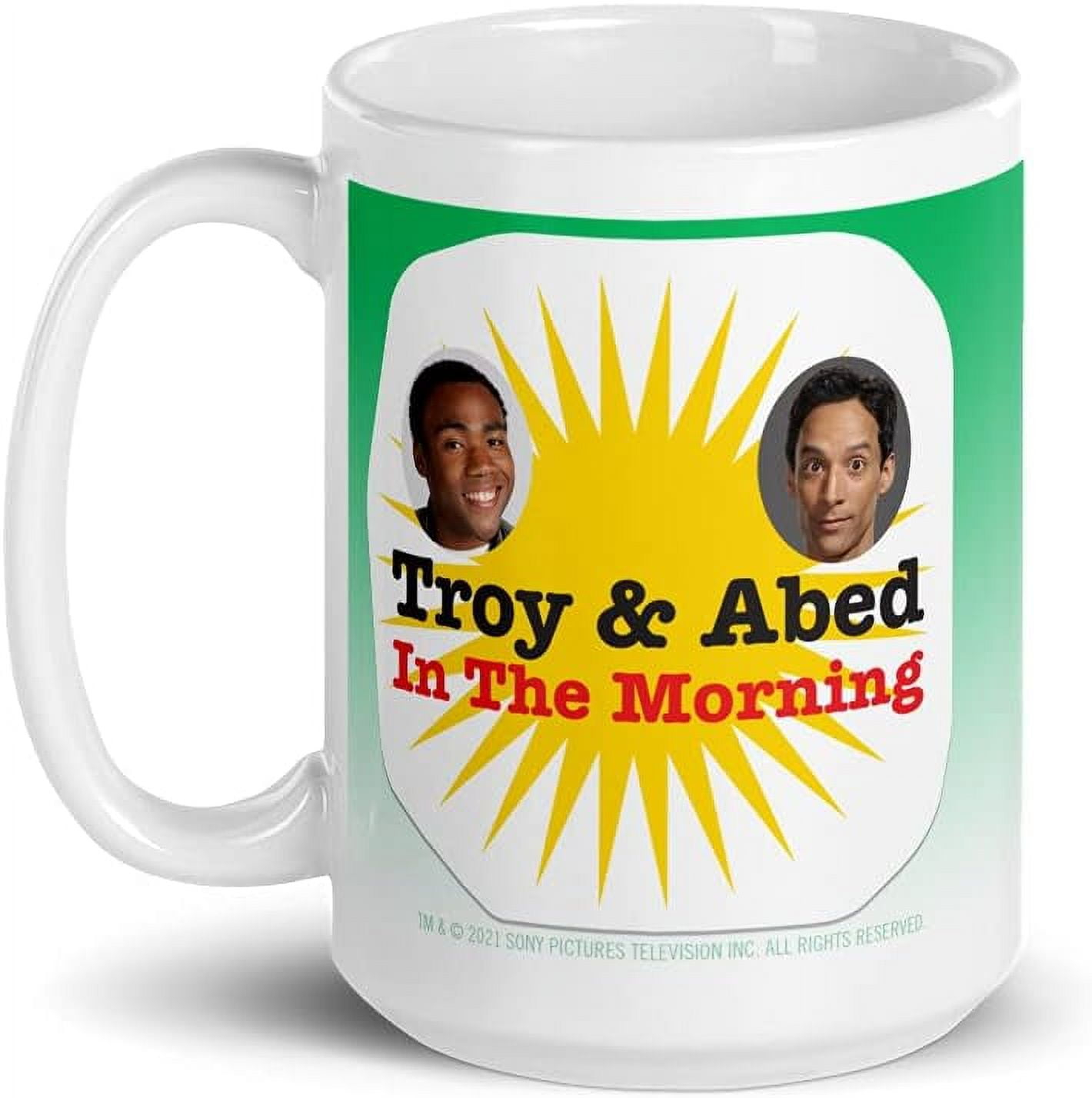 NBC Community Troy & Abed in the Morning White Mug 11oz - Officially Licensed